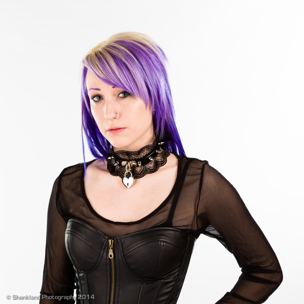 Black Leather Collar with Alternating Long and Short Spikes